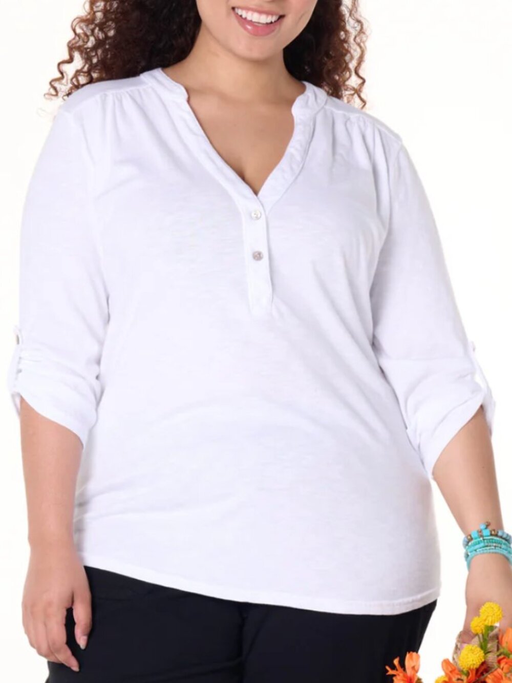 Button Henley by Fresh Produce